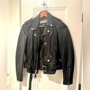Schott NYC Black Leather Motorcycle Jacket